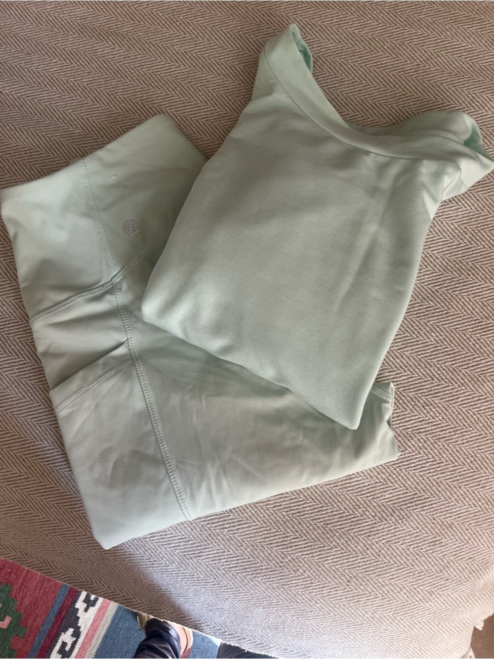 Zella Mint Green Crop Top Set